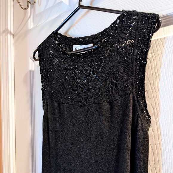 EUC Vintage St. John's Evening Sleeveless Cashmere Black Dress - Picture 3 of 6